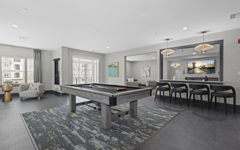 An entertainment lounge with billiards
